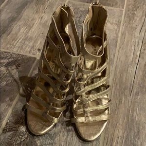 Kate Preston Gold Strappy Heels
